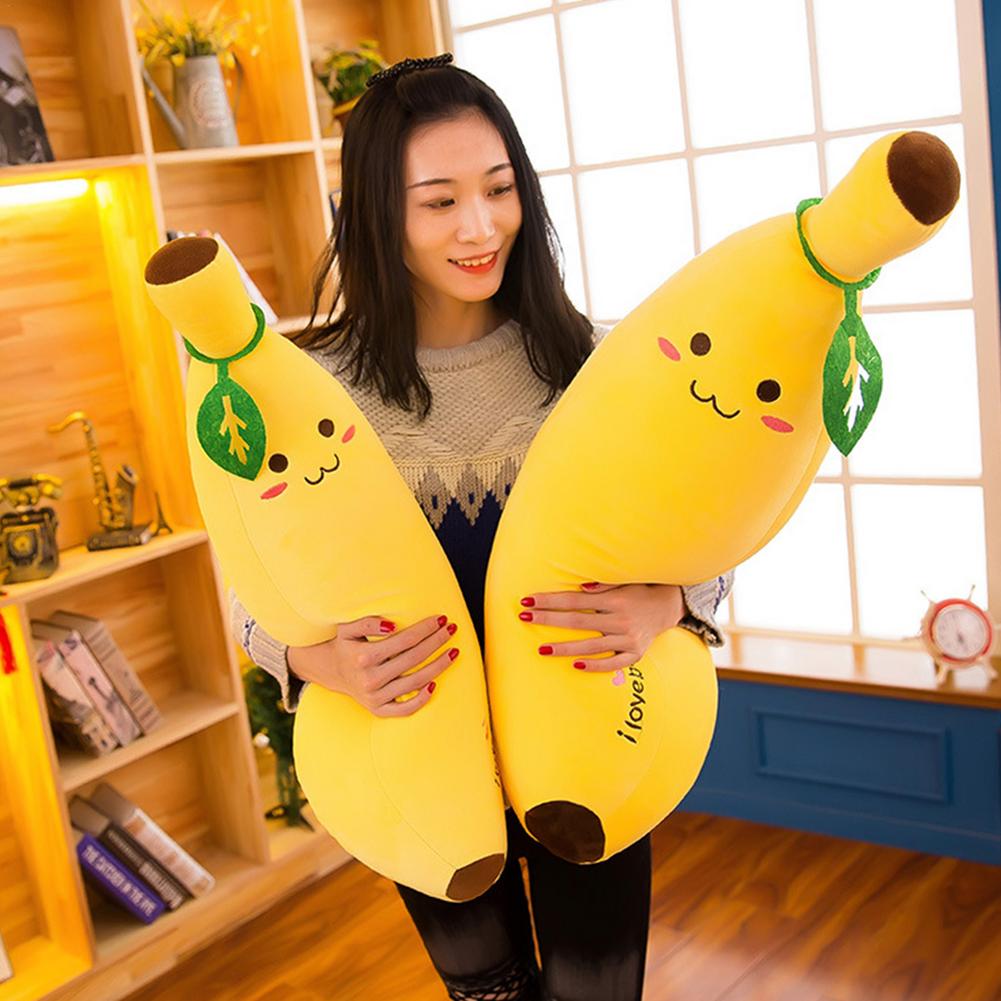 1pcs Soft Banana Plush Pillow Cushion Yellow Banana Plush Toy Hugging Pillow Cartoon Fruit Plush Doll Toy Birthday