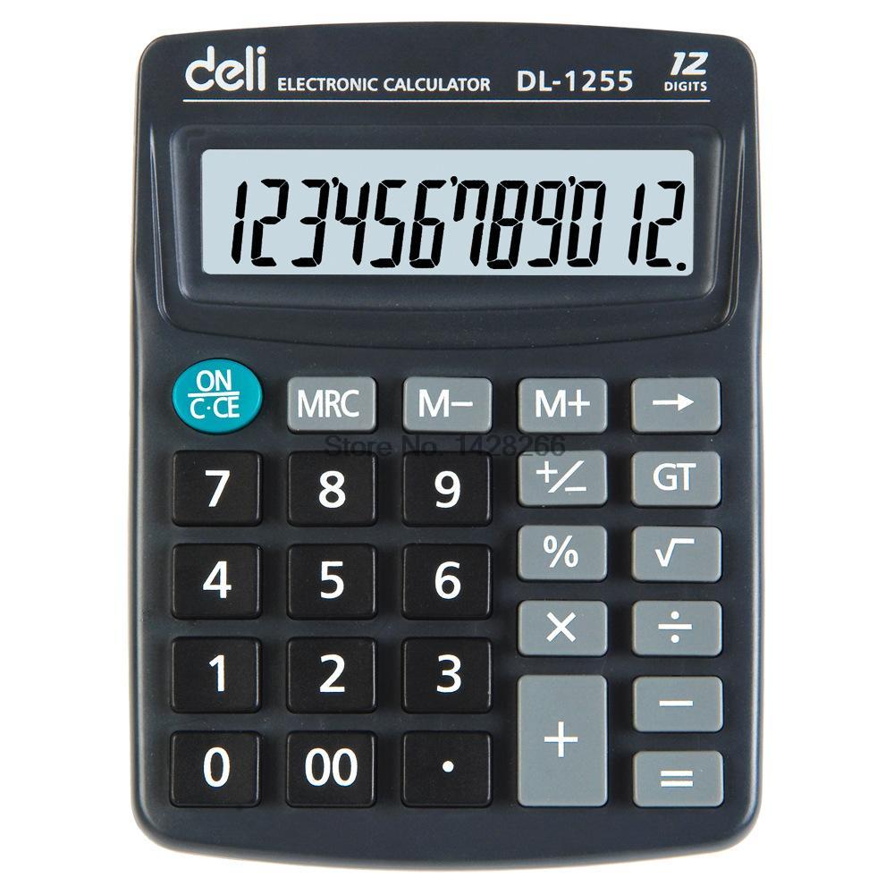 Financial Calculator Deli 1255 Desktop office dedicated calculator 12 large-screen display computer