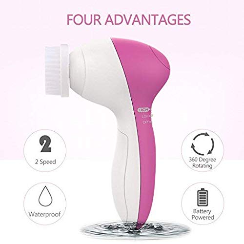 Brosse électrique de nettoyage du visage 5 in en 1, machine de nettoyage du visage, nettoyeur des pores de la peau, nettoyage du corps, massage, beauté, brosse de massage