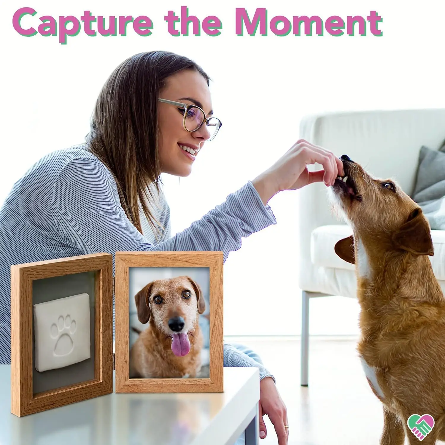 Kæledyr hund poteaftryk hånd- og fodaftryk mudder souvenir kæledyr kat amerikansk massivt træ fotoramme sæt gør-det-selv