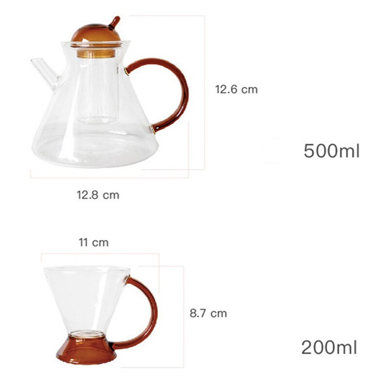 The Whole Set of Tea Set Nordic High Value Teapot Heat-resistant Glass Tea Set Modern Simple Teapot Teacup