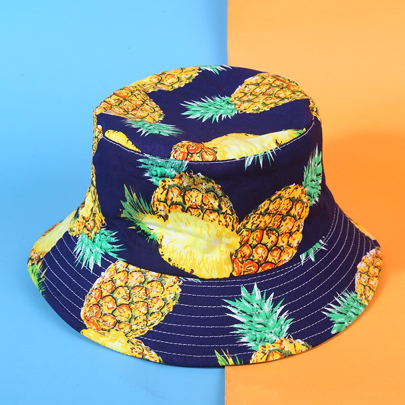 Avocado kapelusz typu Bucket kobiety męskie lato Panama kapelusz Hip-Hop czapki dwustronny nadruk z owocami banan arbuz plaża kapelusz rybaka: 03