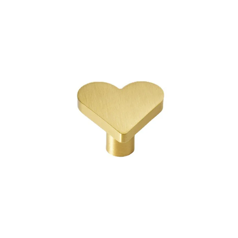 Manija de muebles de latón puro, manijas doradas para cajones para niños, exquisita forma de corazón de melocotón, decoración para habitación de niños, perilla para niños