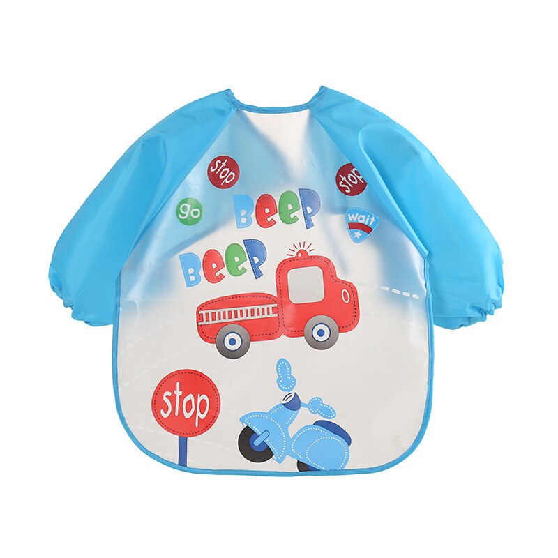 Baberos adorables para bebé delantal impermeable de manga larga, bata babero de alimentación para niños, ropa de eructar suave, ropa para niños pequeños, Bandana, baberos: Car