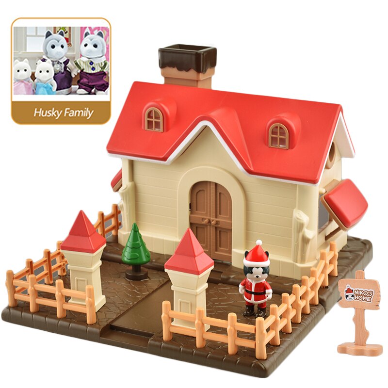 Forest Family House Simulation Snow 1:12 Dollhouse Christmas DIY House Villa Model Animals Birthday Toys for Girls: 1806-G05-K05