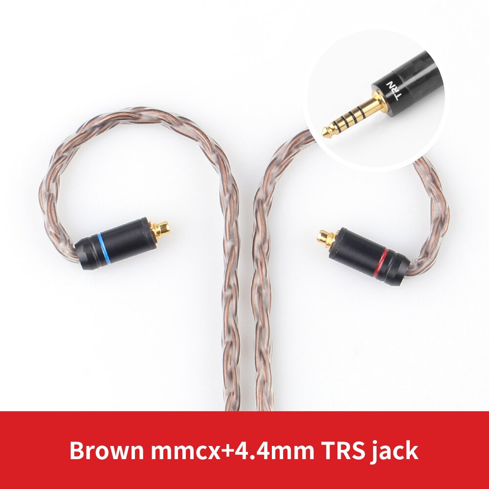Trn 16- adriges, versilbertes hifi-kopfhörerkabel mit mmcx-stecker 0.75mm 4.4mm to 2 0.78mm polig, austauschbar): Braun mmcx