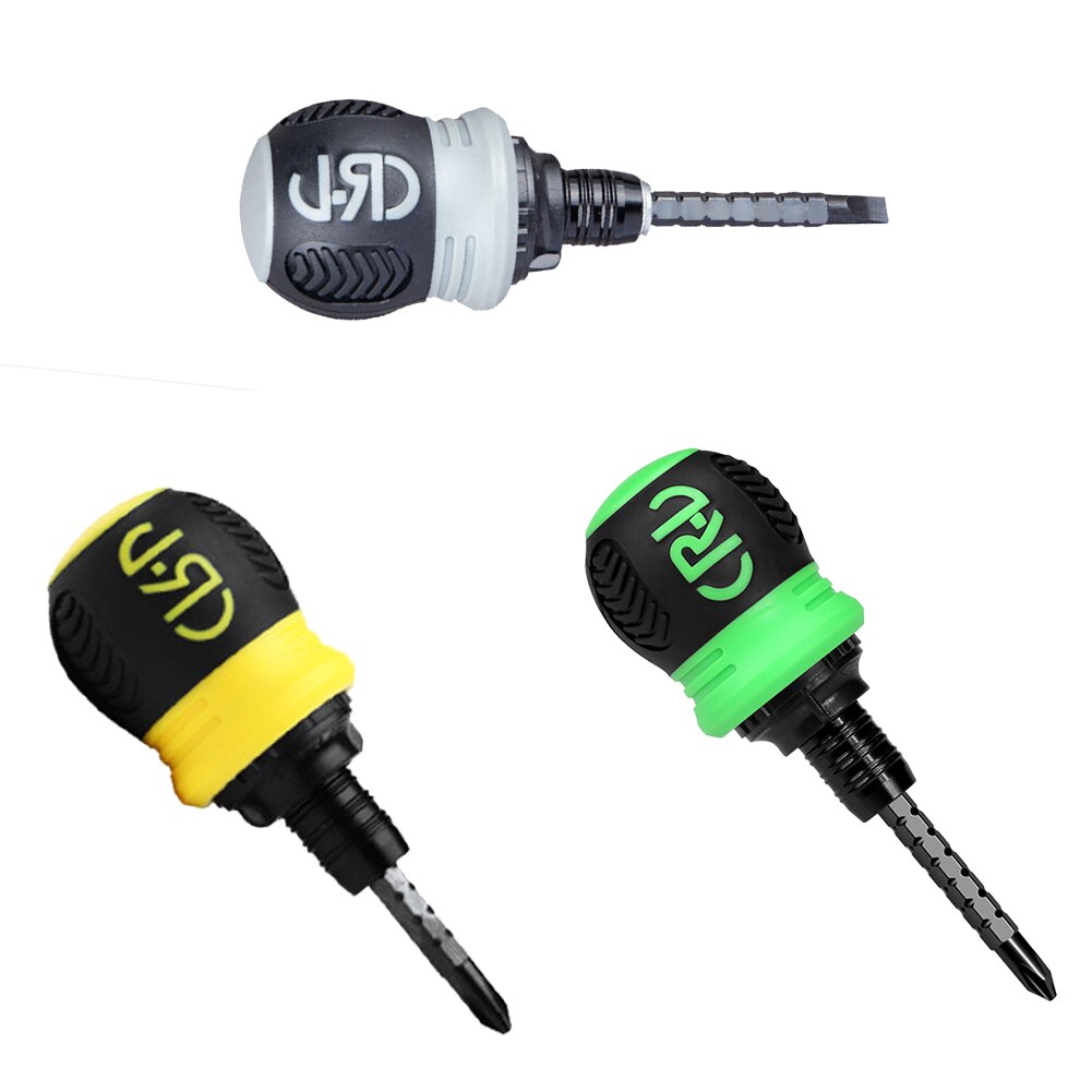 Dual Purpose Slotted/Phillips Screwdriver Cross Word Ratchet Steel Retractable Slotted/Phillips Screwdriver