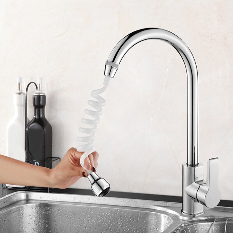 Adjustable Kitchen Faucet Extension Tube Bathroom Extension Water Tap Retractable Foam Shower Sprinkler Faucet Accessories