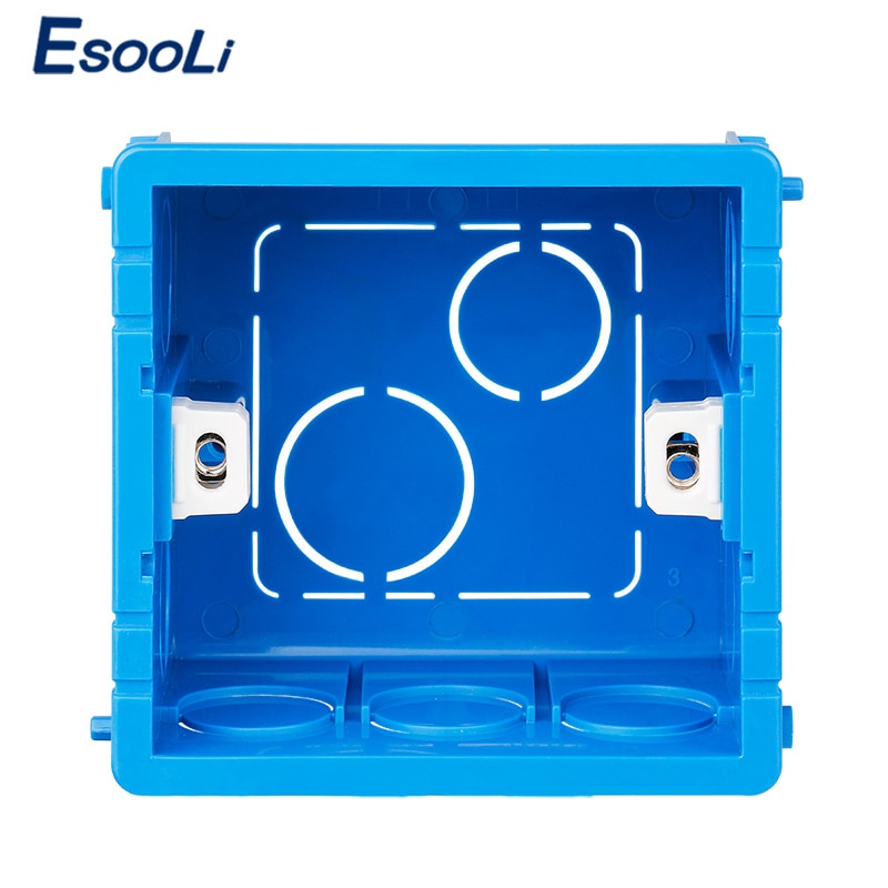 Esooli justerbar monteringsboks let berøringsafbryder intern kassette 86mm*85mm*50mm til 86 type berøringsafbryder og stikkontakt