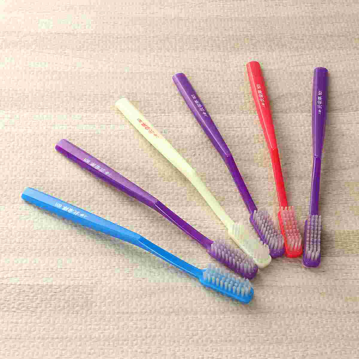 6pcs Premium Manual Hard Bristles Toothbrush for Adult Teeth Stain Cleaning (Random)