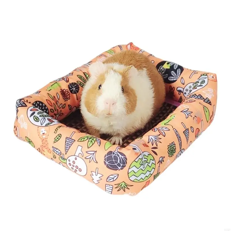 Hamster Zomer Koelmat voor Kleine Dieren Ademend Kussen Bed Cavia Rat Konijnenkooi Eekhoorn Rotan Mat: S / Dark Khaki