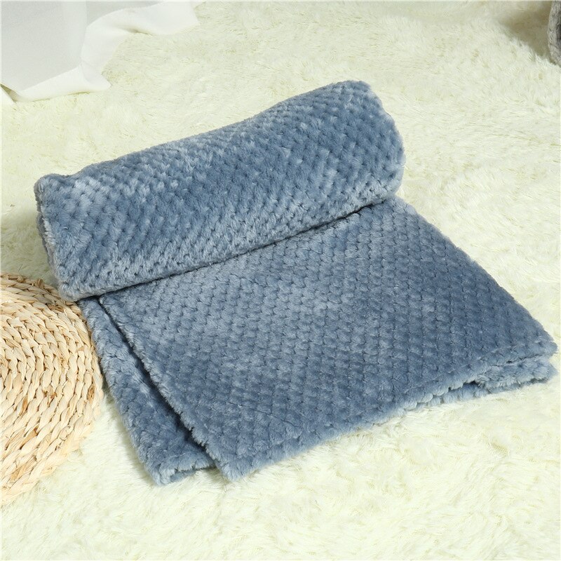 hiver chien lit couverture doux polaire chat chiots automne matelas nid Chihuahua Teddy housse de couchage serviette coussin: Blue / L
