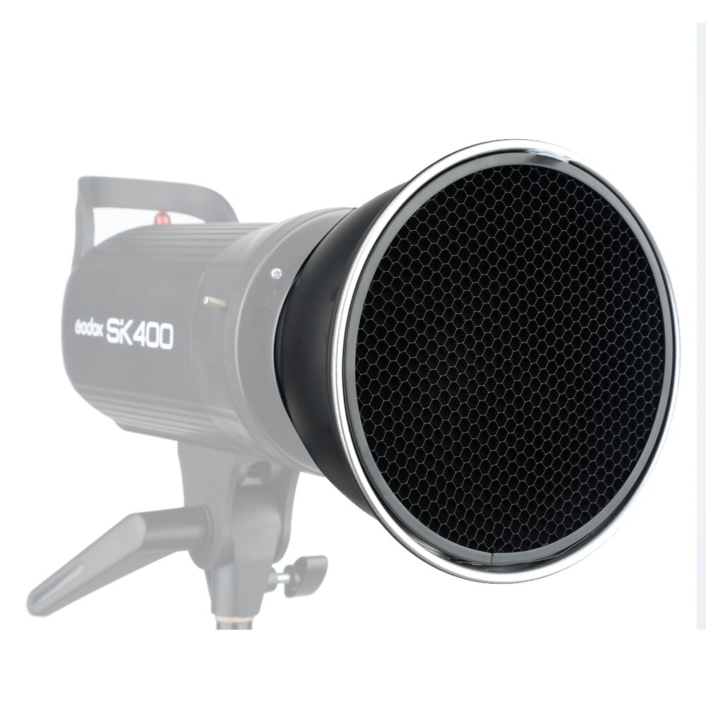 Reflector estándar de 7 pulgadas, difusor de 18cm con rejilla de nido de abeja de 10/20/30/40/50/60 grados, para flash estroboscópico de luz de estudio de montaje Bowens