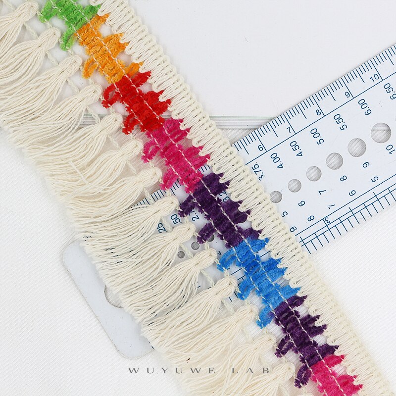 2m breda 5.5cm färgglada beige tofs fransar tunna spetsar sömnad kudde soffa gardin diy material tillbehör webbing hem dekor