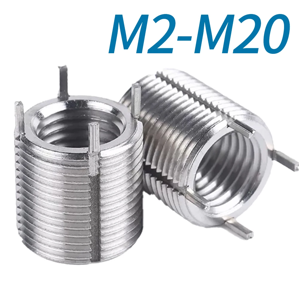 M2-M4 ~ M20-M30 Schroefdraadreparatie Inzetstuk Zelftappende Bus Met Plug Schroefhuls Moeren 303 Roestvrijstalen Vergrendelingsinzetstuk