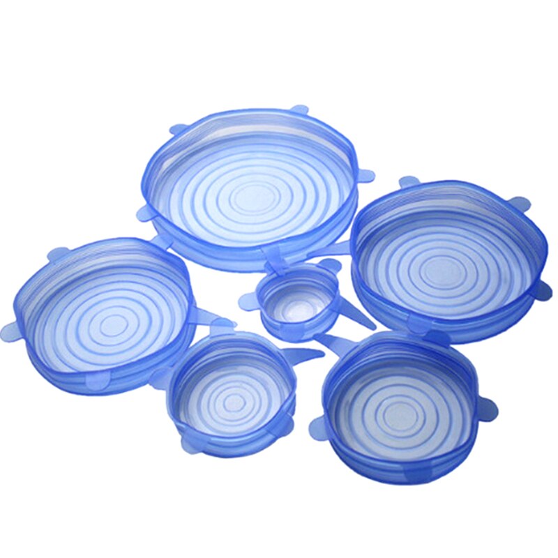 6/12Pcs Siliconen Plastic Cap Universele Kom Cover Silicone Cover Koken Voedsel Verse Kom Cover Hoge Temperatuur
