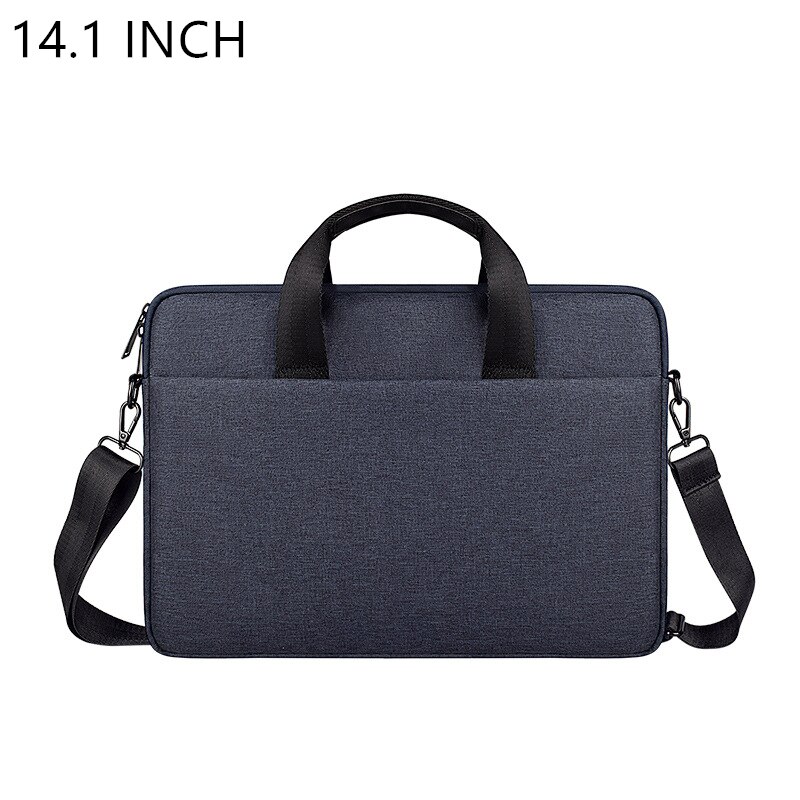 Oyixinger Portable Laptop Briefcase 13.3-15.6Inch Shoulder Computer Bag For Apple Mcabook Xiaomi Huawei Pro Casual Business Bag: Cyan 14.1Inch