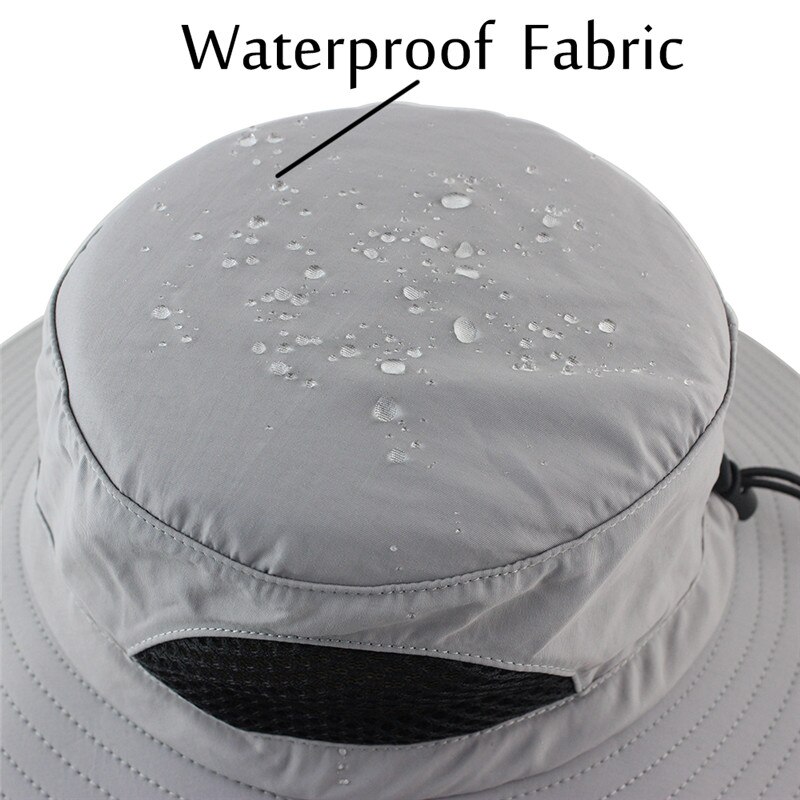 UPF 50+ Summer Wide Brim Bucket Hat Waterproof Breathable Packable Men Women Sun Hat Fishing Safari Boonie Hat Beach Panama Hat