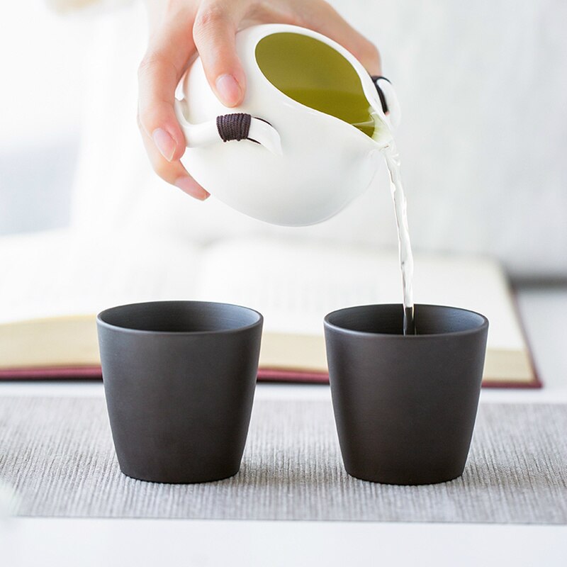 CHANSHOVA-taza de té de cerámica de arcilla púrpura de estilo retro chino, pequeñas tazas de café, juego de té sencillo, 100ml, H549