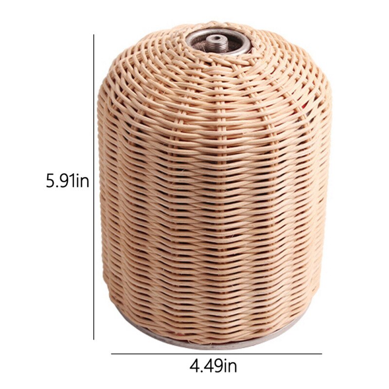 230G/450G Outdoor Cooking Gas Cilinder Cover Camping Wandelen Draagbare Rotan Gas Tank Protector Storage Pouch Gas bus: HGZWY0032BEL0