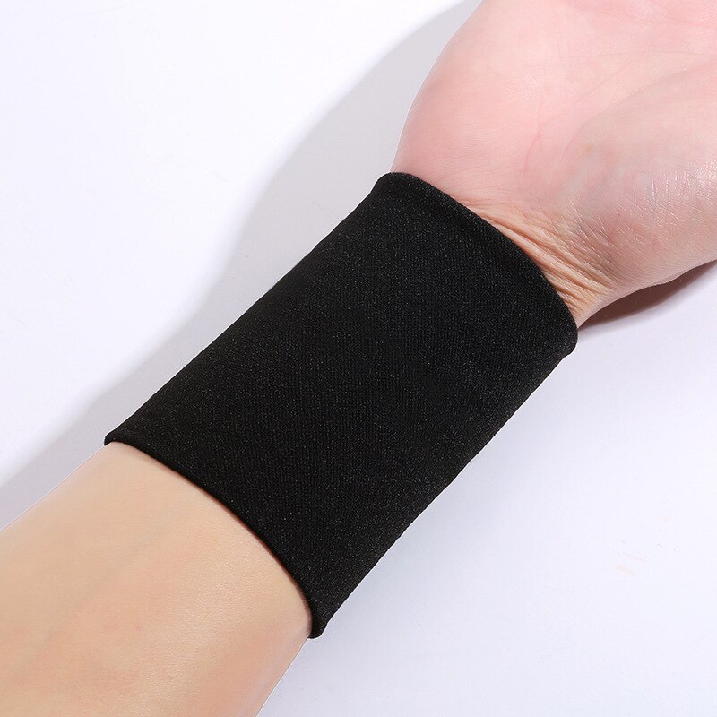 Muñequera de compresión de 2 uds, funda de soporte, vendaje de pulsera deportiva elástica, muñequera de mano para gimnasio, banda de tenis para Fitness negra/piel XXL