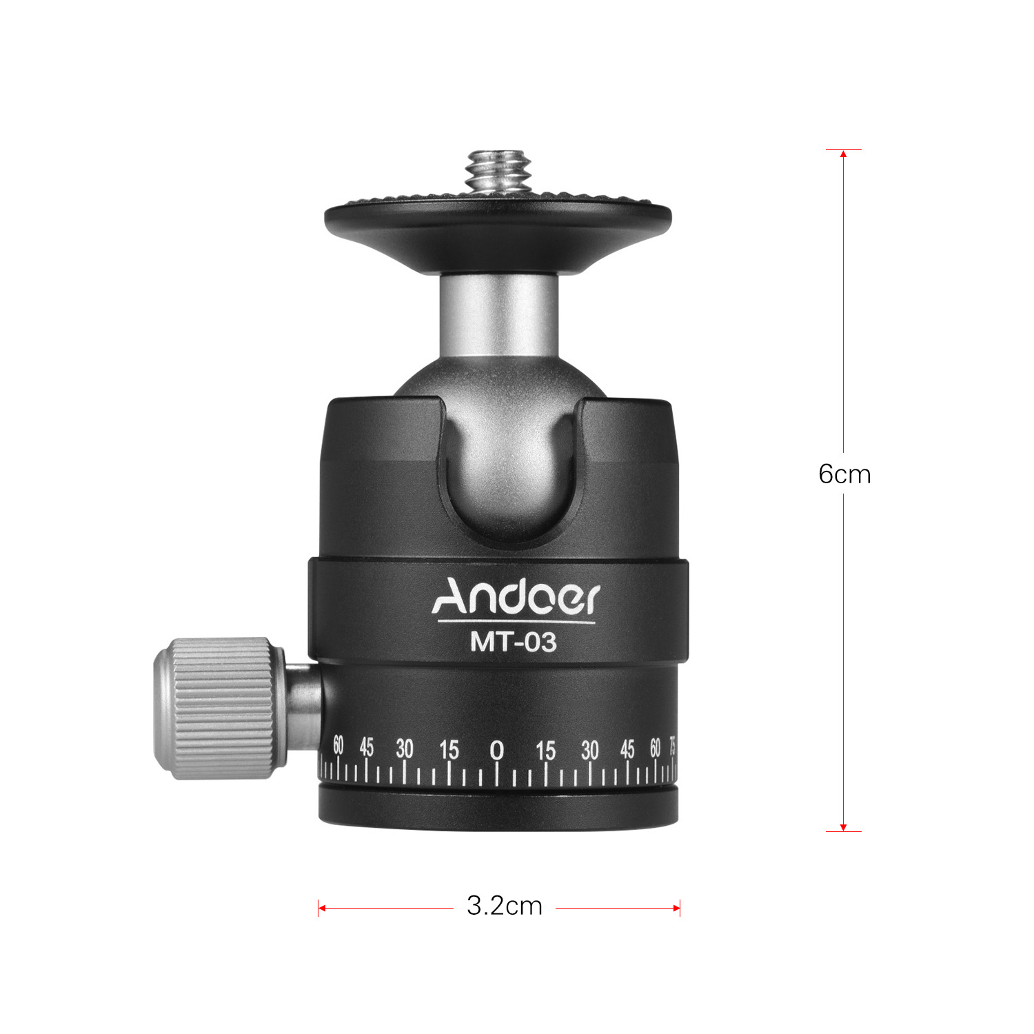 Andoer MT-03 mini Testa A Sfera DSLR ILDC Fotocamera Treppiede Monopd di Montaggio A Sgancio Rapido in Lega di Alluminio Ballhead con U-A Forma di tacca