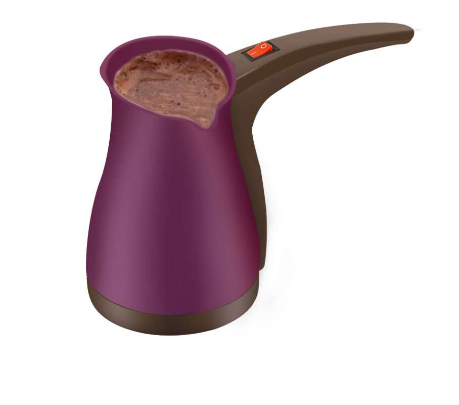 Portable Electrical Turkish Coffee Pot Espresso Electric Coffee Maker Machine Boiled Milk Coffee Kettle Office Home 220V EU: Purple / EU