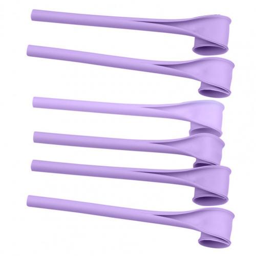 6Pcs Drinking Straw Detachable Leak Proof Silicone Reusable Drinking BPA Free Snap Openable Straws Eco-friendly Food Grade: Purple