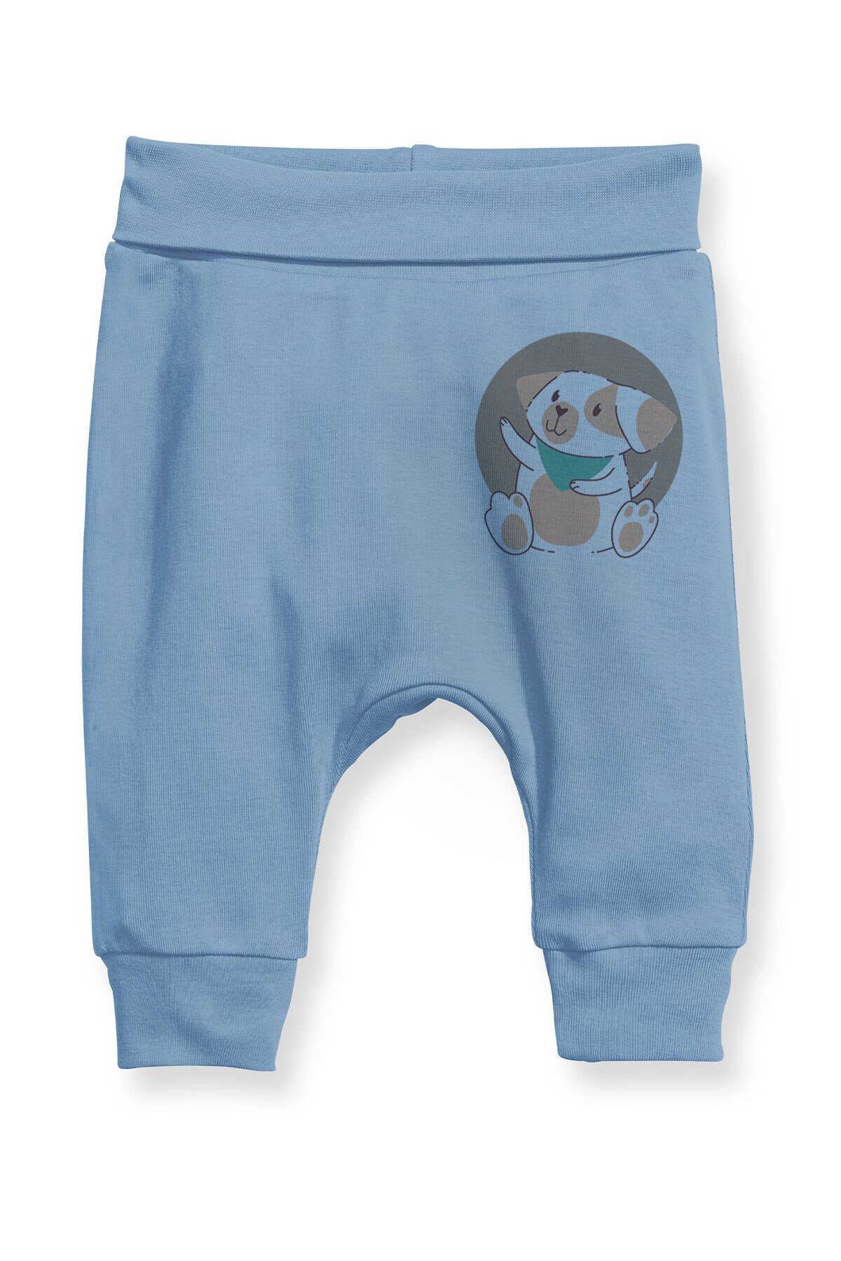 Angemiel Baby Sitting Flörlü Dog Baby Boy Harem Pants Pantalon Blue