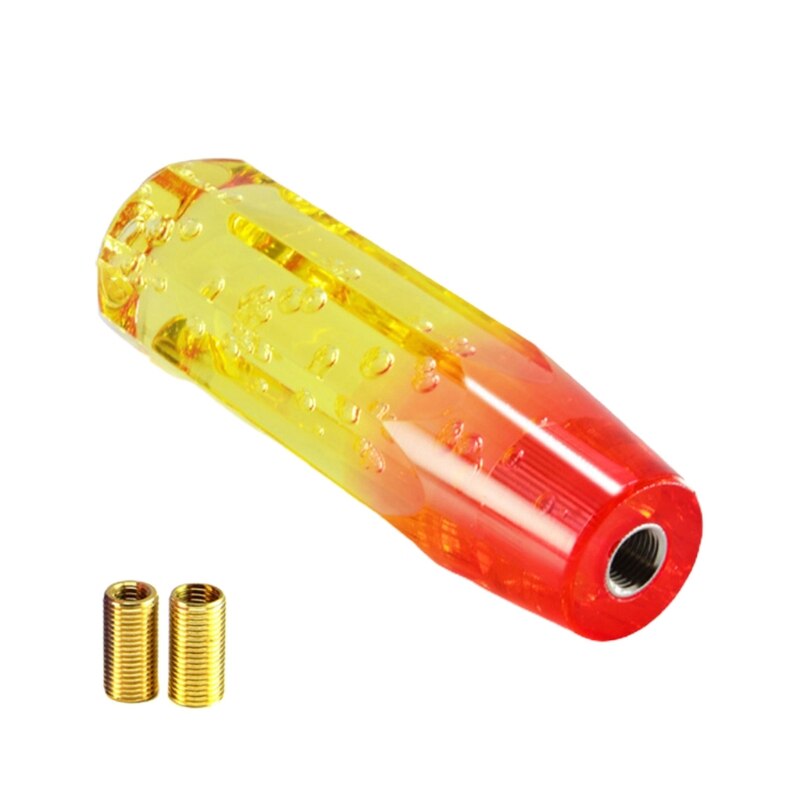 Auto Kristall Transparente blasiert LED Schaltknauf Hand Schalthebel Getriebe Stock Schalthebel mit Gewinde Adapter 10cm/15cm Universal-: C15 Farbe D