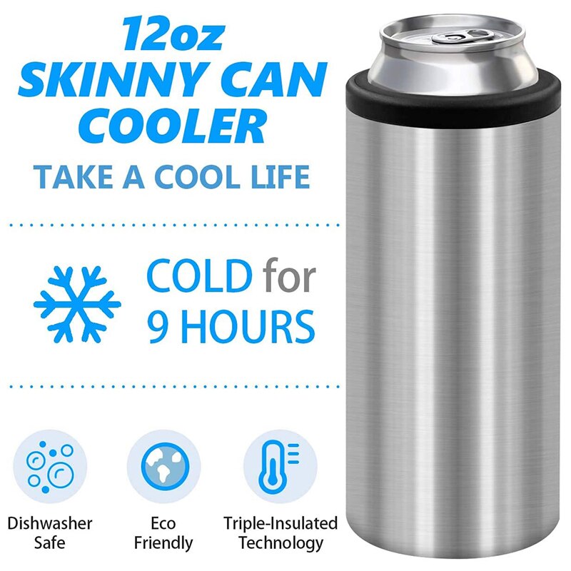 UPORS 12oz maigre canette refroidisseur en acier inoxydable bouteille de bière garde-froid Double paroi isolé vide porte-bouteille barre accessoires