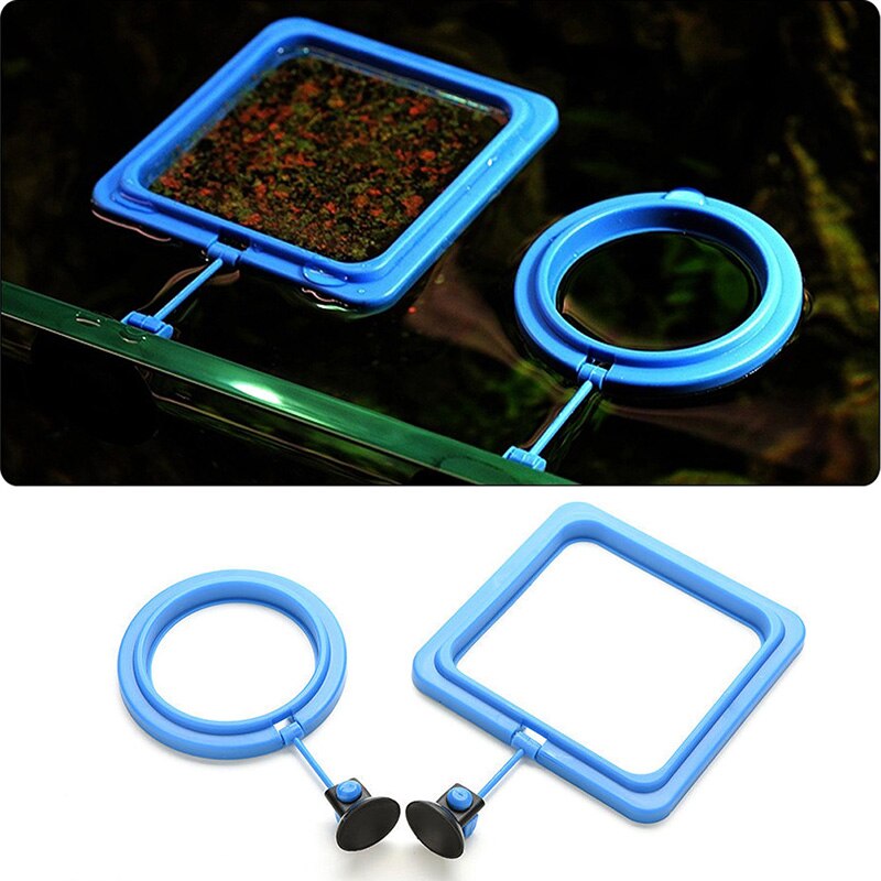Aquarium Fish Tank Square/Circle Ring Feeder Feeding Station Float Floating Food L5YE