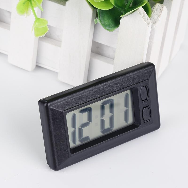 LCD Digital Ultra-Dünn Alarm Auto Elektronische Uhr Auto Fahrzeug Kalender Datum 