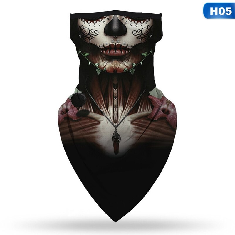Halloween Party 3D Print Balaclava Magic Scarf Balaclava Outdoor Cycling Driving Bandana Fishing Hiking Face Mask Neck Cover: H05