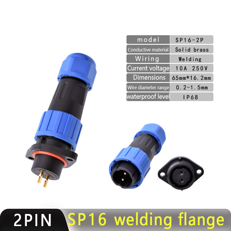 IP68 Waterproof Connector Male Plug and Female Socket 2/3/4/5/7/9pin Panel Mounting Wire Connector Aviation Plug Welding Wiring: green