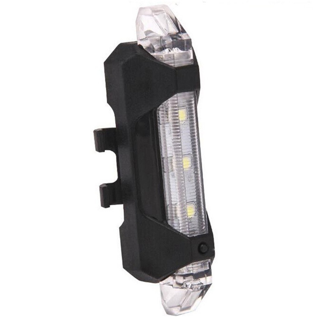 25# Bicycle Lights Accessories Led Usb Rechargeable Bike Tail Light Bicycle Safety Cycling Alarm Rear Lamp Bike Accessories Mtb: WH
