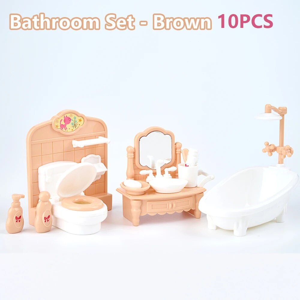 Offre spéciale mignon Kawaii rose 10 articles/Lot Miniature maison de poupée meubles accessoire enfants jouets cuisine choses de cuisine pour fille