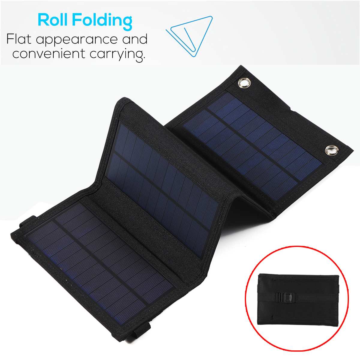 Foldable Solar Panel Charger Portable Solar Power Bank Backpack Camping Hiking Solar Panel Kit for phone with USB Port 30W