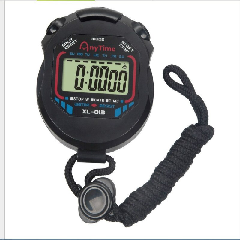 Classic Digital Handheld LCD Chronograph Sports Stopwatch Timer Stop Watch With String