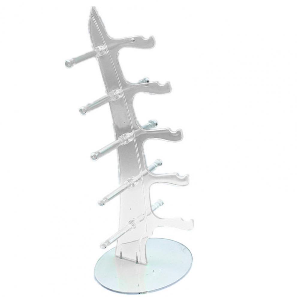 Eyeglasses Storage Holder Glasses Stand Acrylic Sunglasses Show Rack Stylish Organizer for Eyeglasses Jewelry Holds 5 Glasses