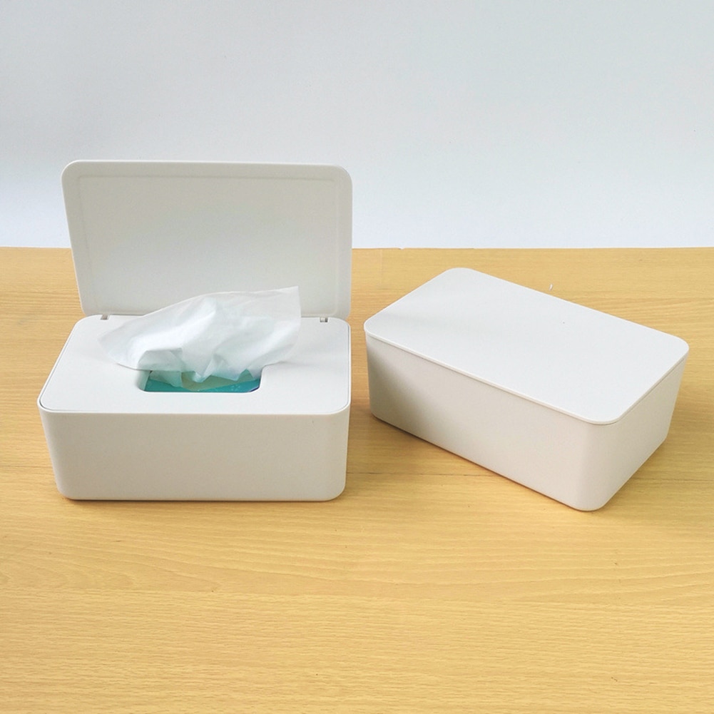 Tissue Box Dry Wet Paper Case Desktop Wipes Storage Box Napkin Holder with Cover Dry Wet Tissue Paper Case Box