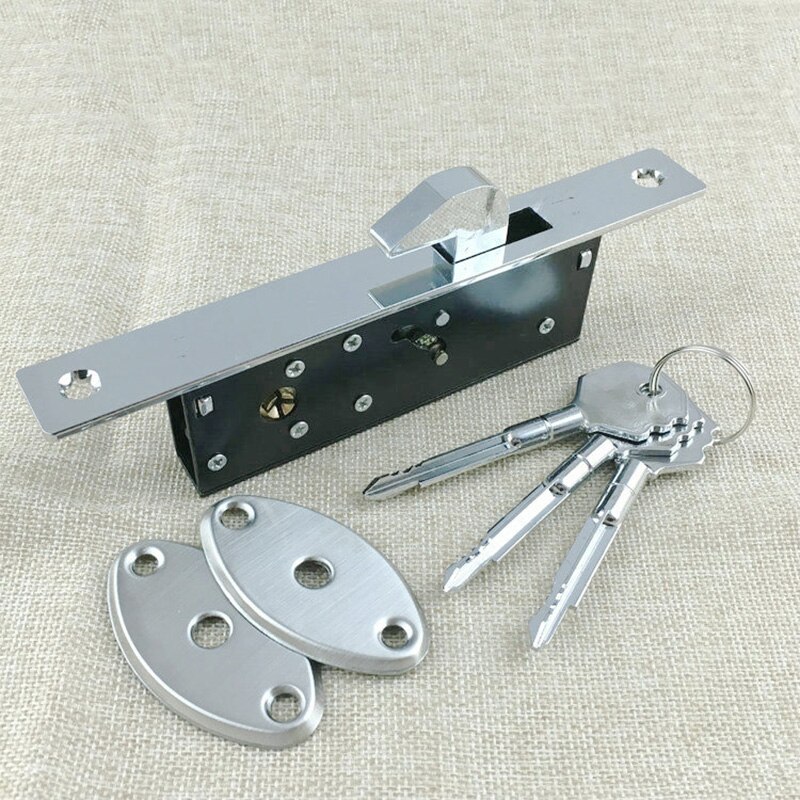 Aluminium schuifdeur haakslot, onzichtbaar slot, houten deur, fotolijst glazen deur, kruissleutel, duurzaam