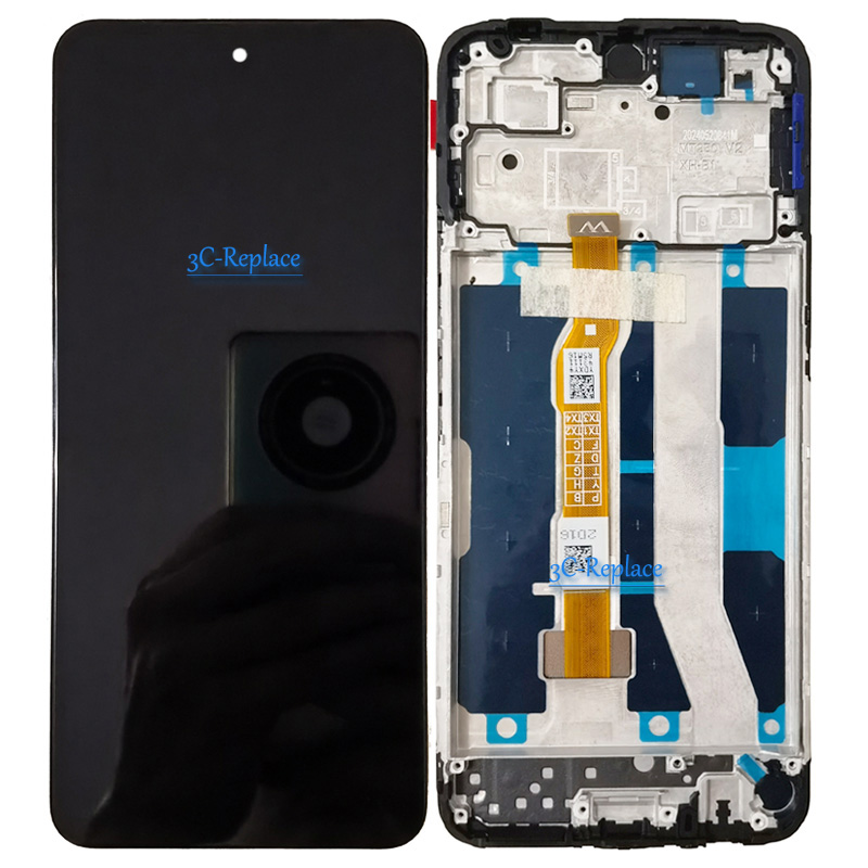 Black 6.72 Inch For Vivo iQOO Z9x 5G I2219 V2353A LCD Display Touch Screen Digitizer Panel Assembly Replacement / With Frame