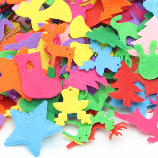 ywzatgits 100pcs/lot Random Mixed Letter Number Polyester Felt Fabric For DIY Toys Cloth Sewing Craft YB0530: Mixed 100pcs