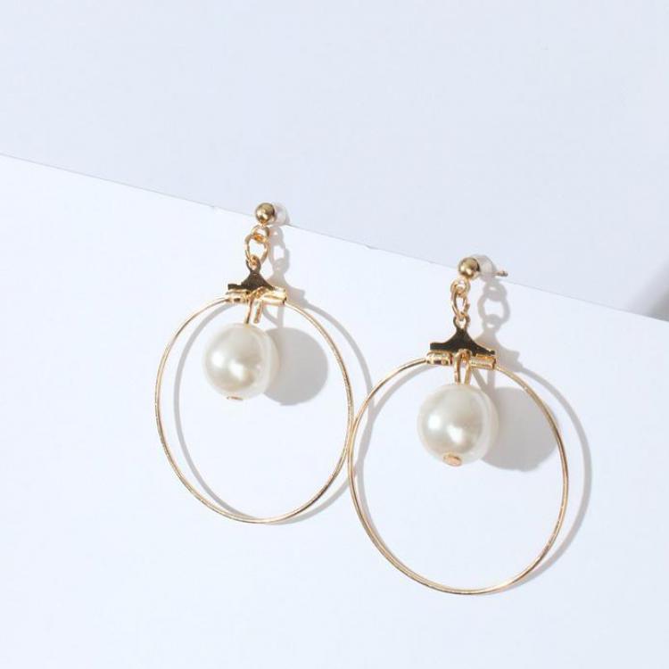 Boucles d'oreilles pour femmes, bijoux géométriques simples, Triangle, carré, imitation de perles, à la , ,: Default Title