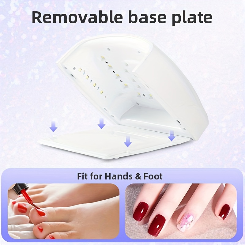 Lámpara de uñas LED UV recargable, lámpara de 66W para manicura con pantalla LCD, 4 ajustes de temporizador, herramientas de manicura para decoración de uñas para el hogar y el salón