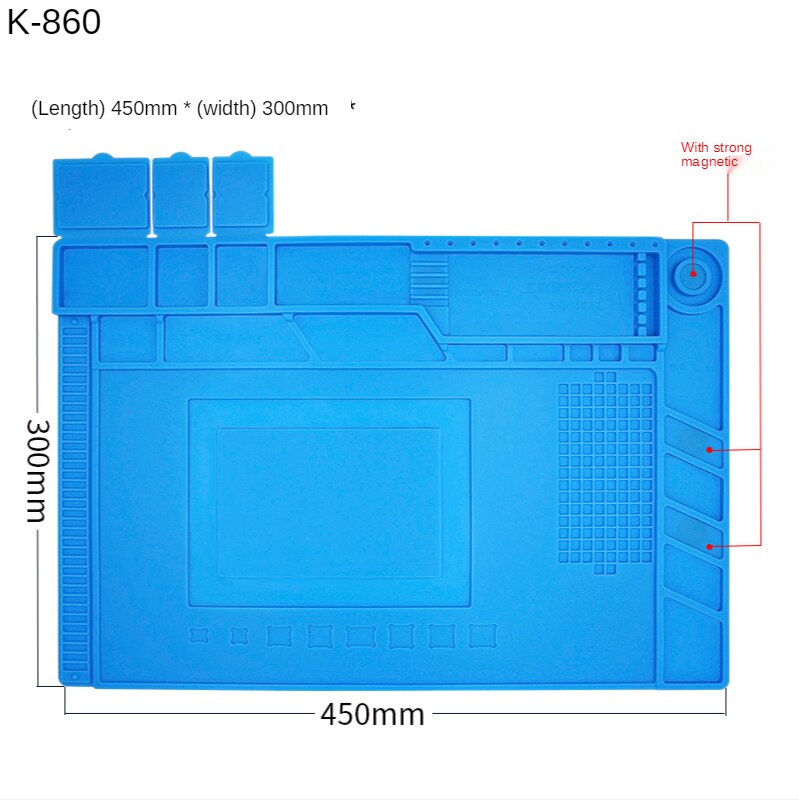 ESD Heat Insulation Soldering Working Mat With magnet Silicone insulation pad High temperature resistance welding Working Mat
