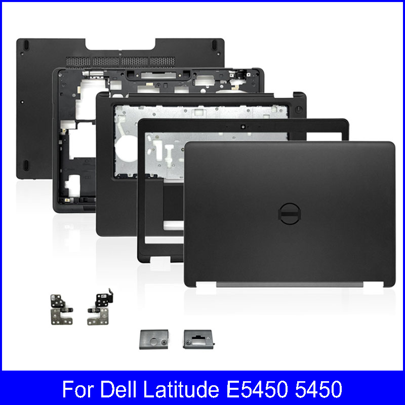LCD Back Cover For Dell Latitude E5450 5450 Front Bezel Hinges Palmrest Bottom Base Case Door Cover 0JX8MW A144N1 0T56G8