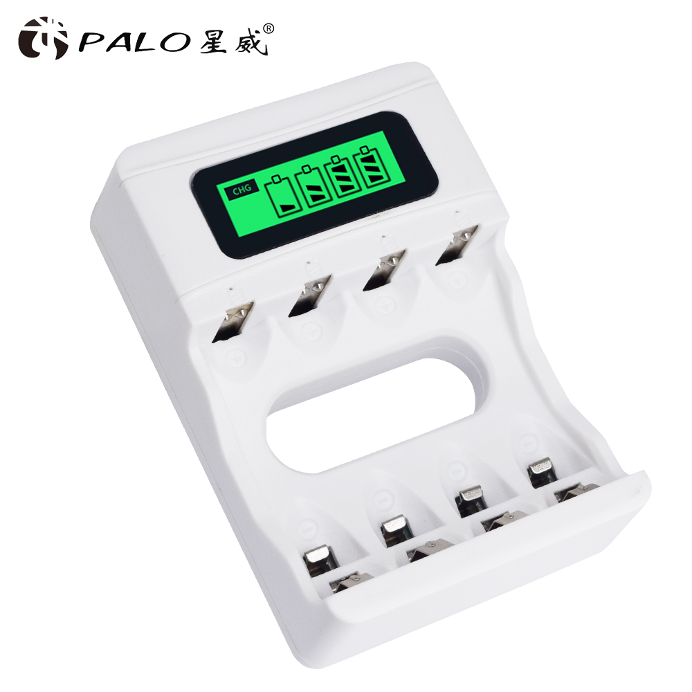 PALO lcd-scherm AAA AA batterij lader voor AAA AA NI-MH en NI-CD Oplaadbare batterij opladen voor batterijen met auto lader