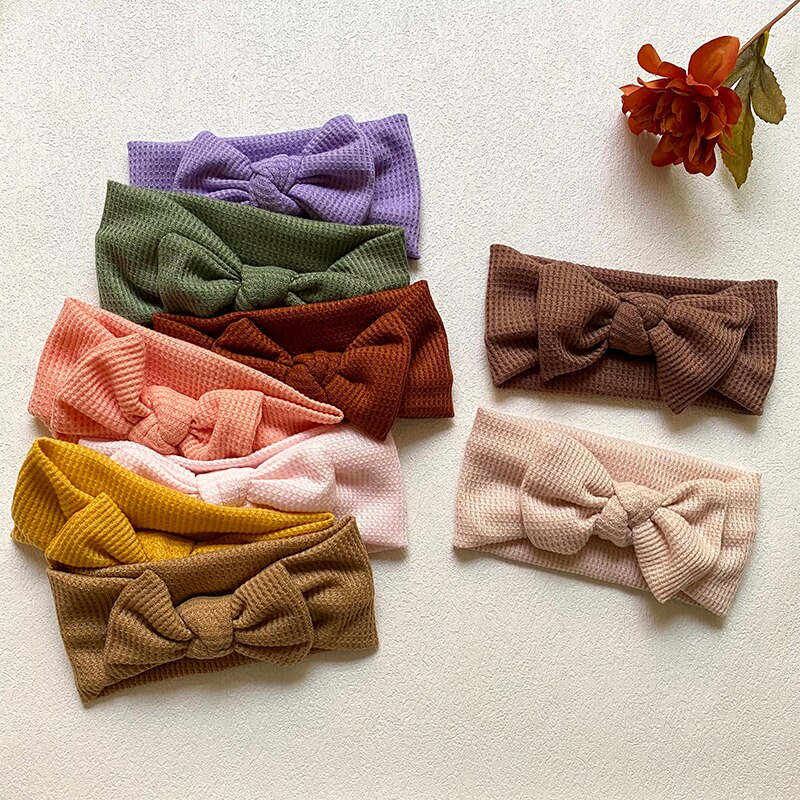 Bandeau en Nylon pour bébé, Turban avec nœud en soie, accessoires pour cheveux, diadème de princesse pour enfant en bas âge